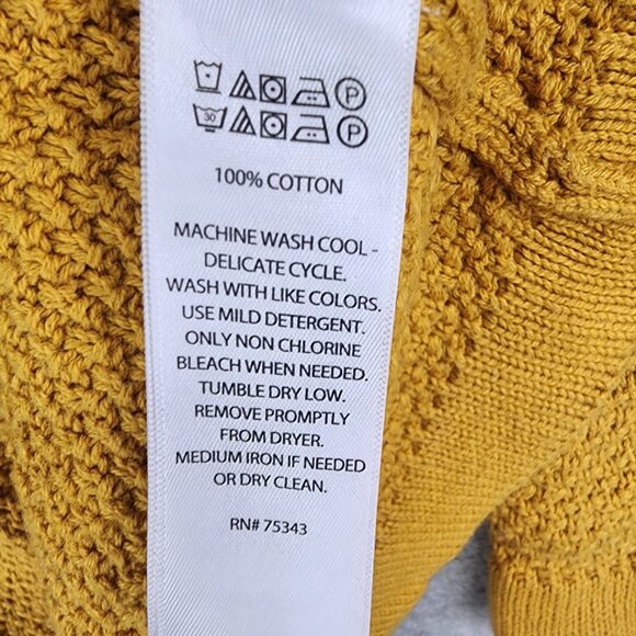 Womens Rachel Zoe Yellow Open Front Cardigan Sweater Long Sleeve Pockets Size M - Picture 7 of 11